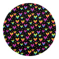Colorful Heart Pattern Print Round Blanket