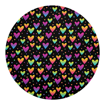 Colorful Heart Pattern Print Round Blanket