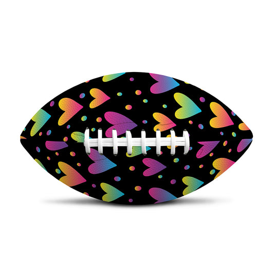 Colorful Heart Pattern Print Rugby Ball