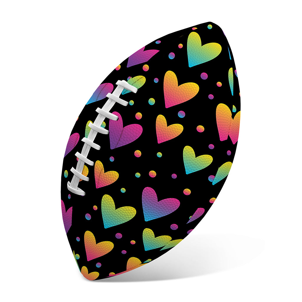 Colorful Heart Pattern Print Rugby Ball