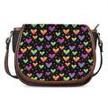 Colorful Heart Pattern Print Saddle Bag
