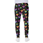 Colorful Heart Pattern Print Scuba Joggers