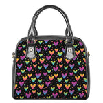 Colorful Heart Pattern Print Shoulder Handbag