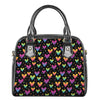 Colorful Heart Pattern Print Shoulder Handbag