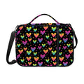 Colorful Heart Pattern Print Shoulder Strap Bible Bag
