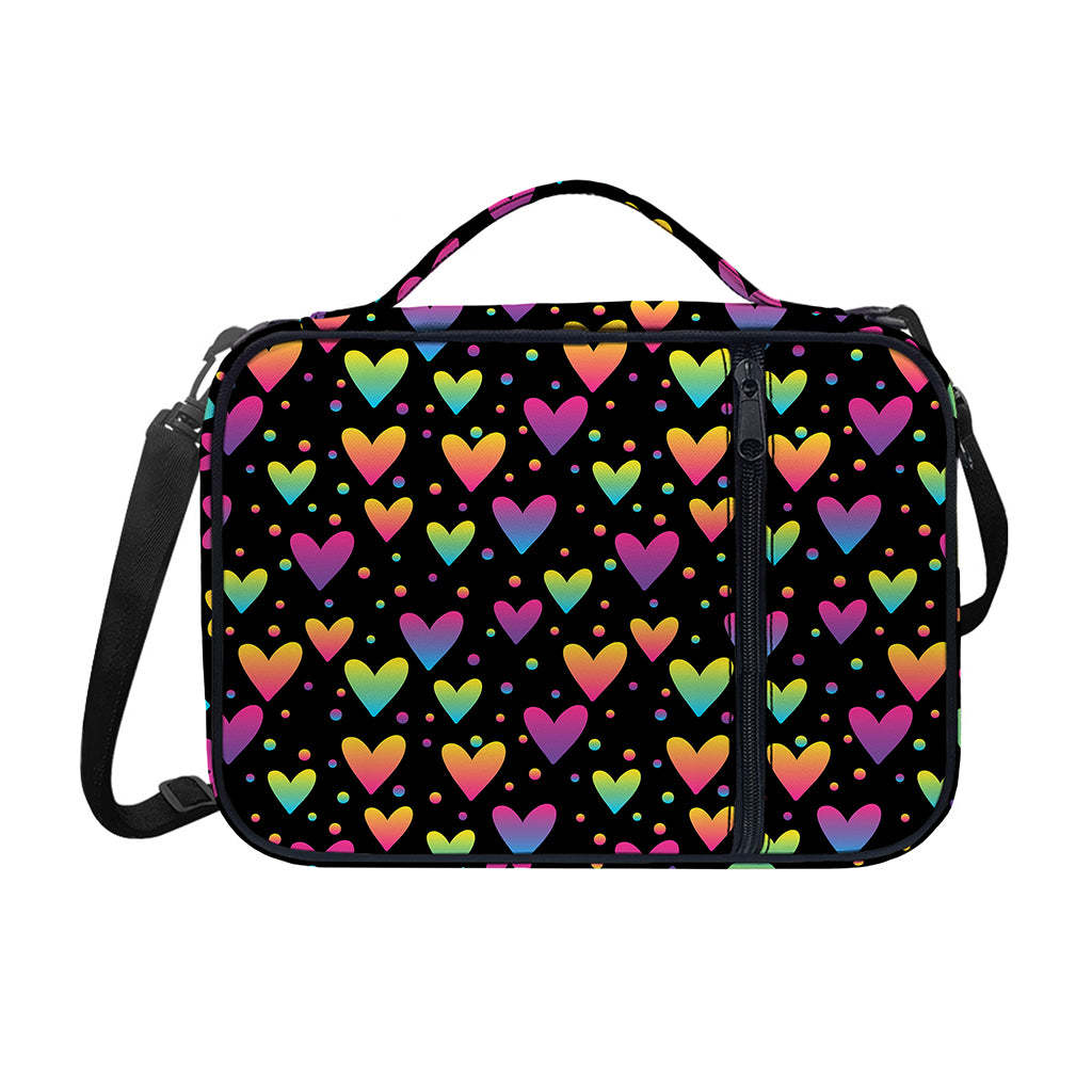 Colorful Heart Pattern Print Shoulder Strap Bible Bag