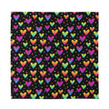 Colorful Heart Pattern Print Silk Bandana