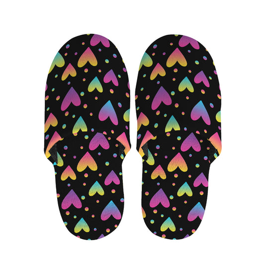 Colorful Heart Pattern Print Slippers