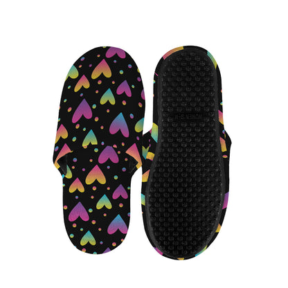 Colorful Heart Pattern Print Slippers