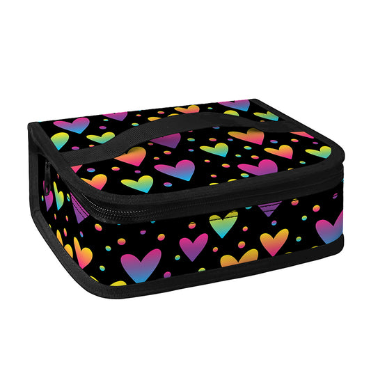 Colorful Heart Pattern Print Small Lunch Bag