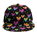 Colorful Heart Pattern Print Snapback Cap