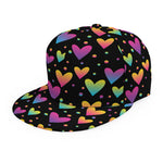 Colorful Heart Pattern Print Snapback Cap