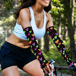 Colorful Heart Pattern Print Sun Protection Arm Sleeves