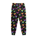 Colorful Heart Pattern Print Sweatpants