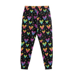 Colorful Heart Pattern Print Sweatpants