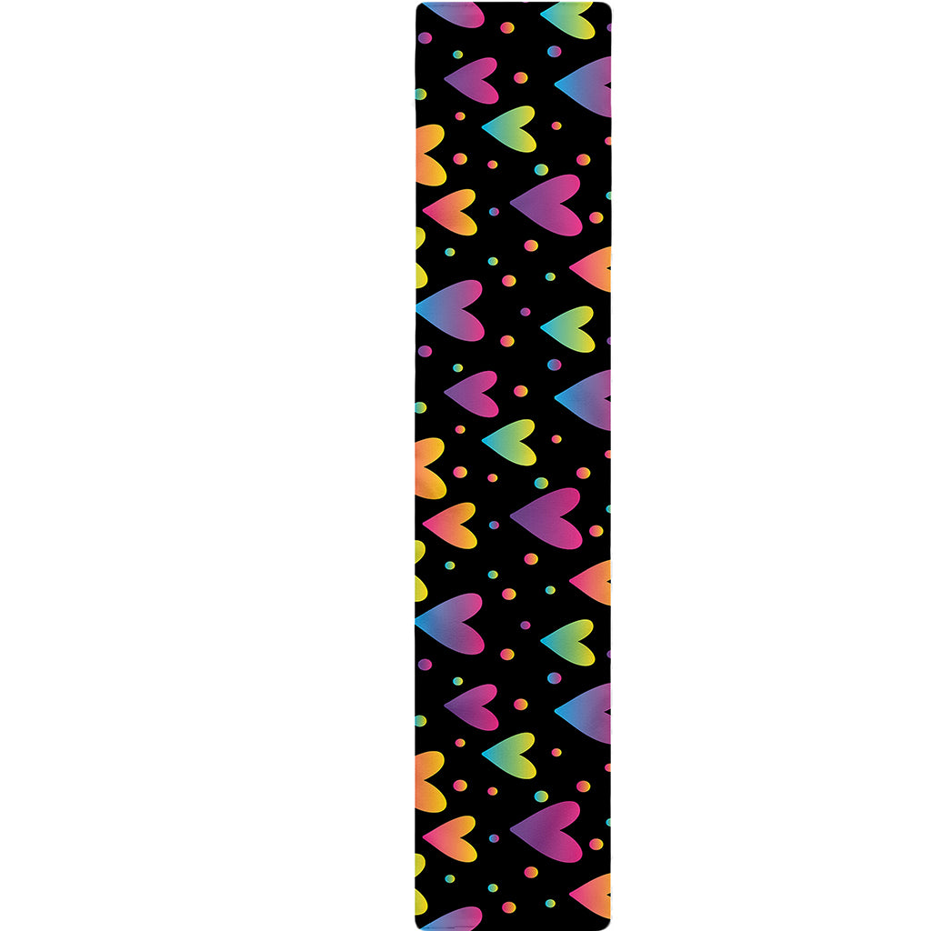 Colorful Heart Pattern Print Table Runner