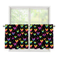 Colorful Heart Pattern Print Tier Curtains