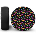 Colorful Heart Pattern Print Tire Cover