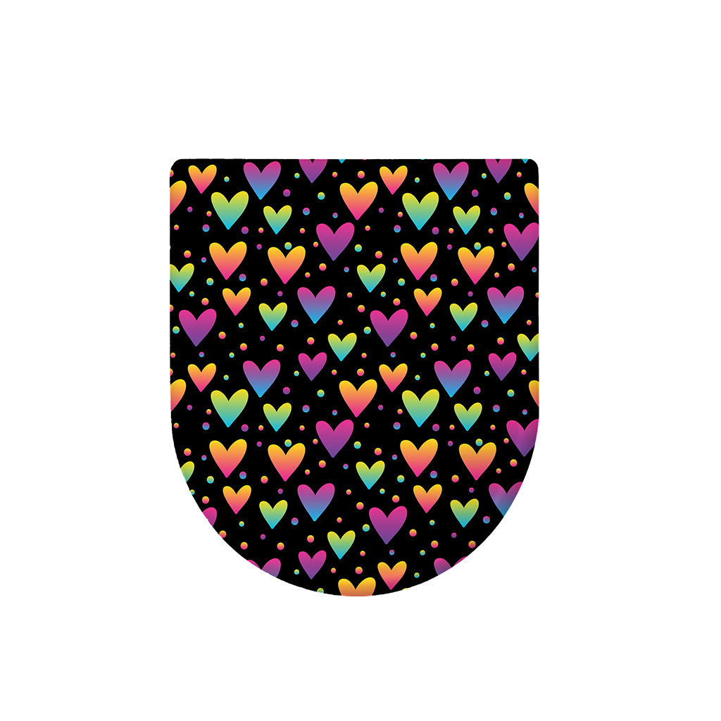 Colorful Heart Pattern Print Toilet Lid Cover