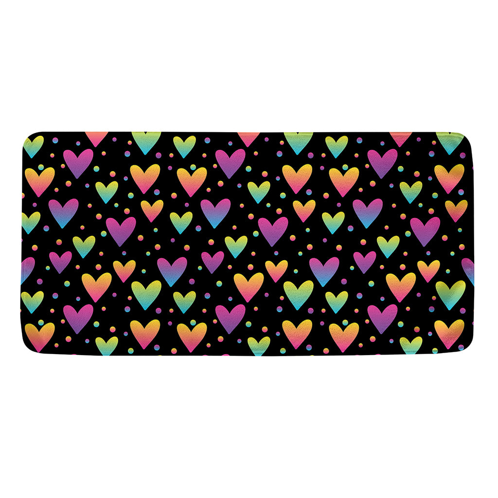 Colorful Heart Pattern Print Towel