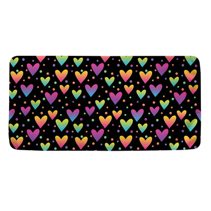 Colorful Heart Pattern Print Towel