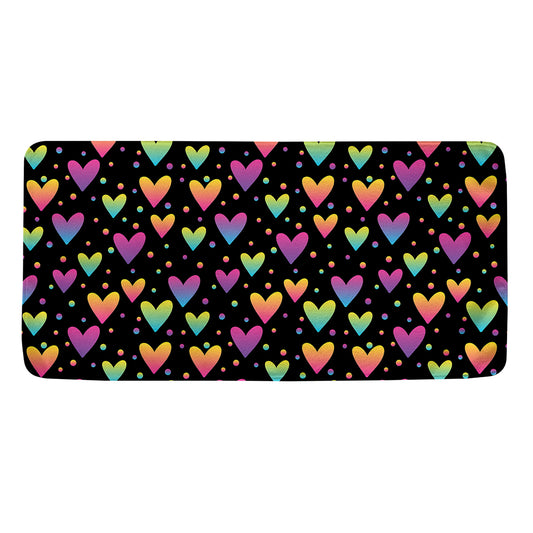 Colorful Heart Pattern Print Towel