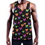 Colorful Heart Pattern Print Training Tank Top