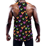 Colorful Heart Pattern Print Training Tank Top