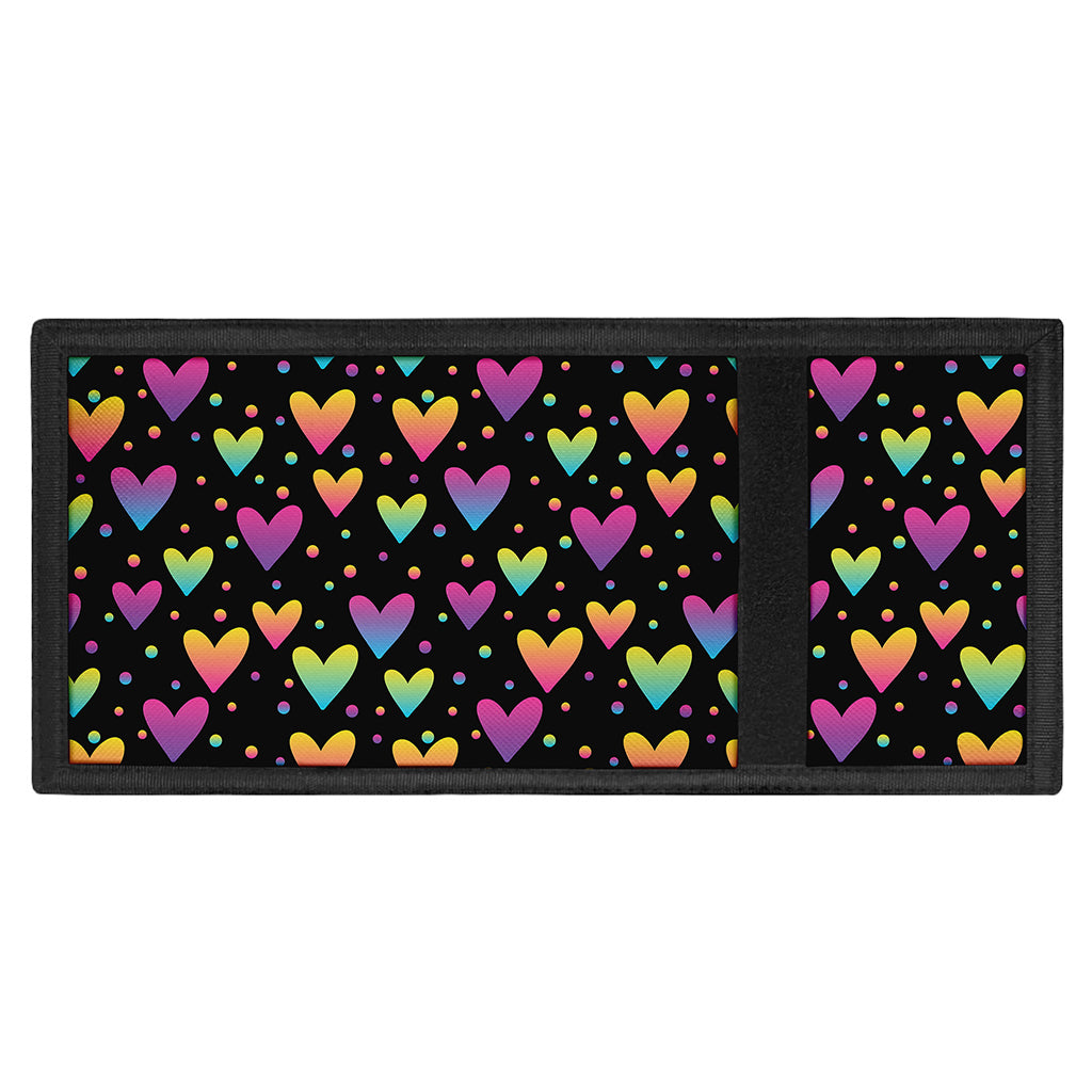Colorful Heart Pattern Print Trifold Wallet