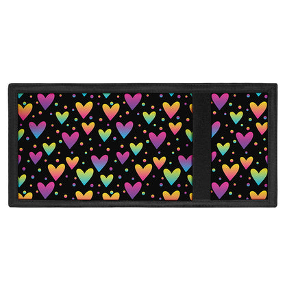 Colorful Heart Pattern Print Trifold Wallet