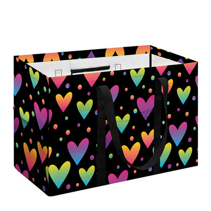 Colorful Heart Pattern Print Utility Tote Bag