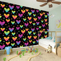 Colorful Heart Pattern Print Wall Sticker