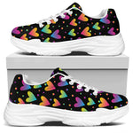 Colorful Heart Pattern Print White Chunky Shoes