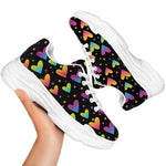 Colorful Heart Pattern Print White Chunky Shoes