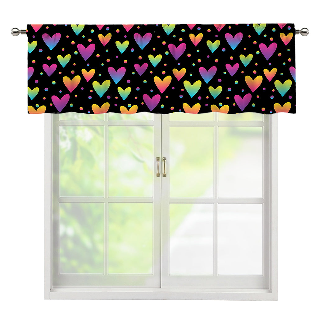 Colorful Heart Pattern Print Window Valance