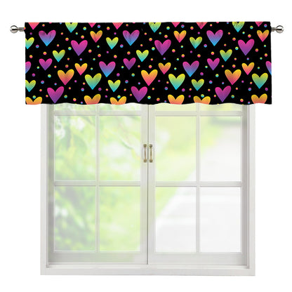 Colorful Heart Pattern Print Window Valance