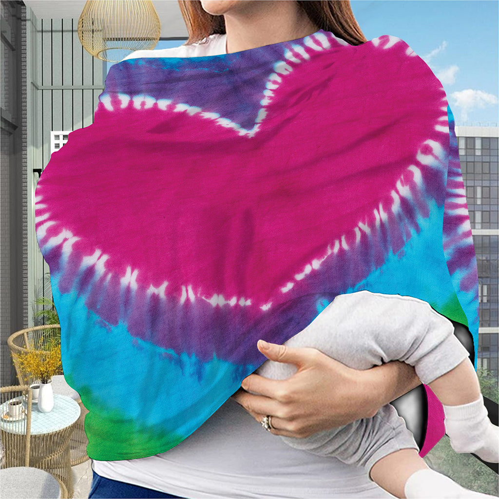 Colorful Heart Tie Dye Print Baby Seat Cover