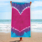 Colorful Heart Tie Dye Print Beach Towel