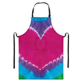 Colorful Heart Tie Dye Print Bib Apron With Pocket