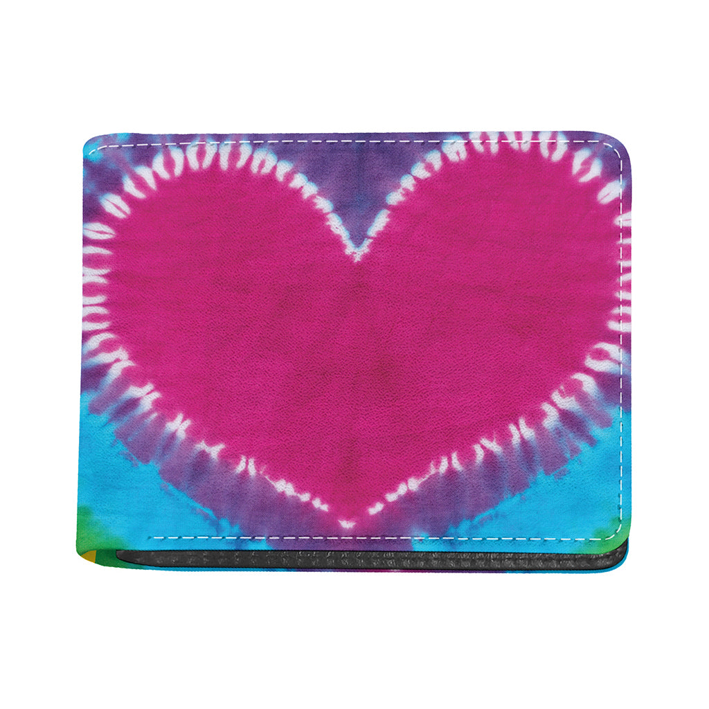 Colorful Heart Tie Dye Print Bifold Wallet