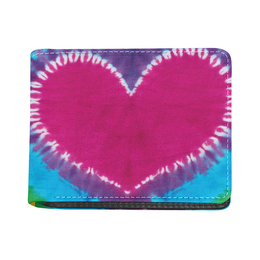Colorful Heart Tie Dye Print Bifold Wallet