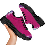 Colorful Heart Tie Dye Print Black Chunky Shoes