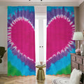 Colorful Heart Tie Dye Print Dimout Pencil Pleat Curtains