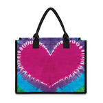 Colorful Heart Tie Dye Print Canvas Tote Bag