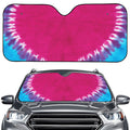 Colorful Heart Tie Dye Print Car Windshield Sun Shade
