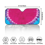 Colorful Heart Tie Dye Print Car Windshield Sun Shade