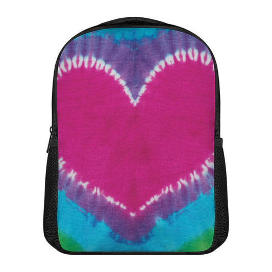Colorful Heart Tie Dye Print Casual Backpack