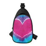 Colorful Heart Tie Dye Print Chest Bag