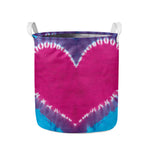 Colorful Heart Tie Dye Print Collapsible Laundry Basket