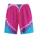 Colorful Heart Tie Dye Print Cotton Shorts
